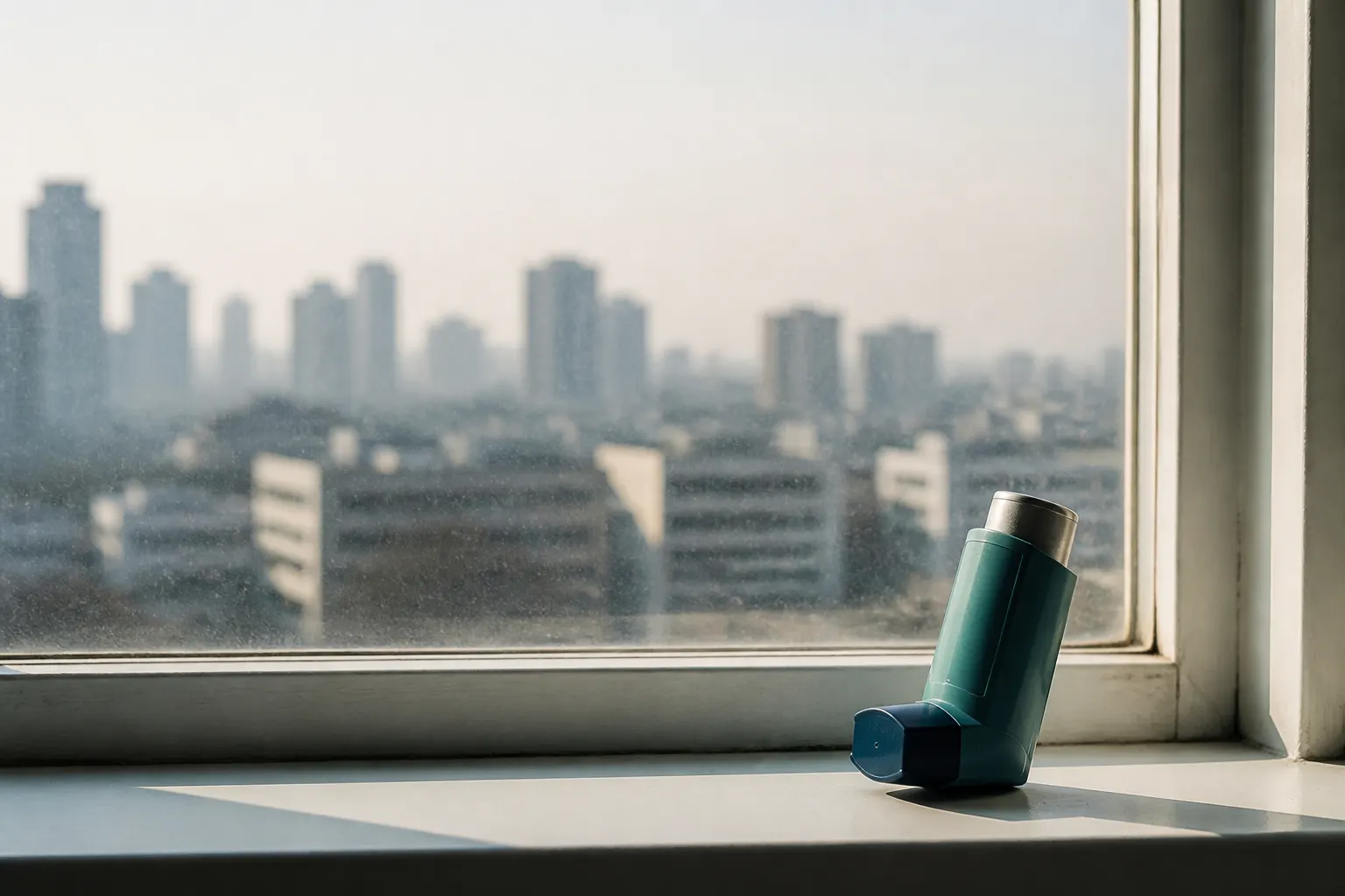 Educational still life representing factors discussed in asthma care