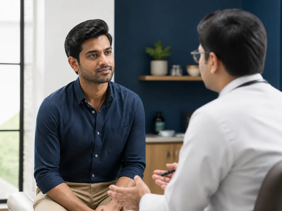 Educational photograph introducing liver cirrhosis consultation